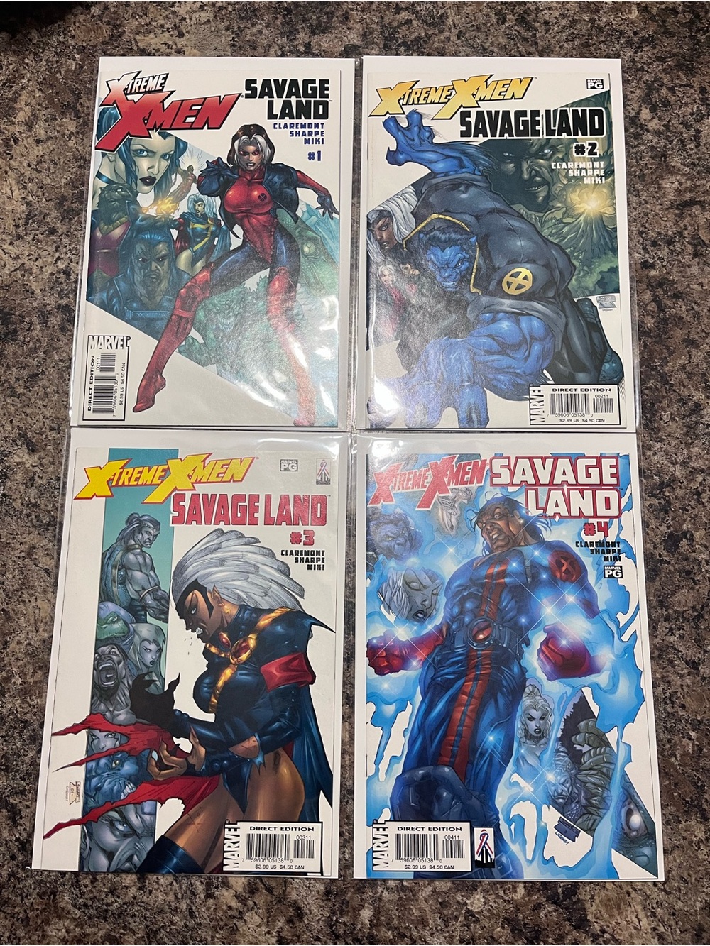 Marvel X-Treme X-Men Savage Land Comic Set - Blue, Red, White Covers
